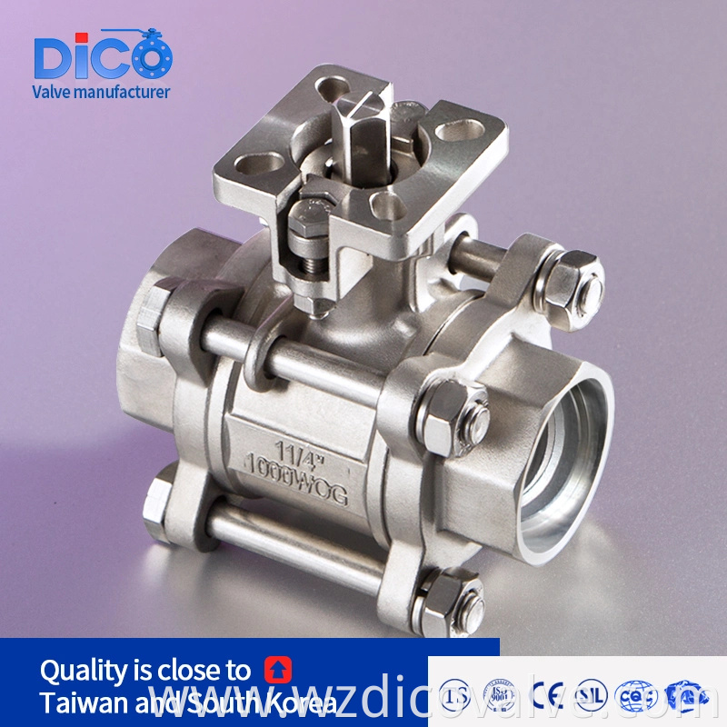 DICO Industrial Equipment & Components Sock Socked CF8M con ISO5211 Pad 3pc Ball Valve